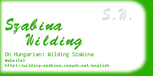 szabina wilding business card